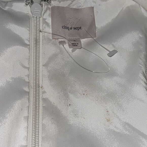 New Cinq A Sept Ruffle Angela MIDI Dress White Size 0 - Picture 15 of 16